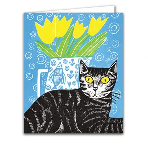 IGC147 Cat and Flowers