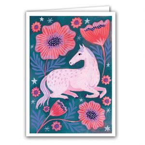 SBC367 Resting Horse in Orange Flowers